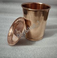 100% Copper Glass Tumbler Water Cup Mug With Lid Ayurveda Health Yoga 300 ml picture