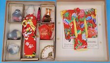 Japanese Katsuraningyo doll with three wigs, Fan, Accessories - Original Box VTG picture