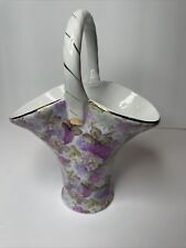 Summer Basket Floral Hydrangea Purple Vintage Ceramic Formalities By Baum Bros. picture