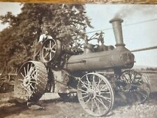 Antique RPPC Thresher Engine Steam Tracker Circa 1920s Early Farm Work picture