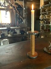 Primitive Rustic Farmhouse Bobbin Candle Holder Country House Offgrid Hippie picture