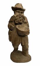 Wooden Hand Carved Folk Art Johnny Appleseed Statue Figure VTG  picture