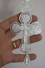 Vintage Pectoral Cross Mother Of Pearl Engolpion Pendant Clergy Bishop hand made picture