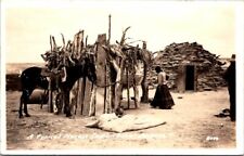 RPPC A typical Navajo Indian Home-Arizona Horse, woman nice card picture