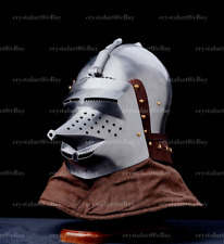 18GA Medieval HMB Bascinet Hounskull Helmet With Padding Pig Face Helmet picture