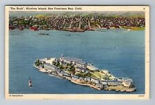 San Francisco Bay CA-California Air View The Rock Alcatraz IslVintage Postcard picture