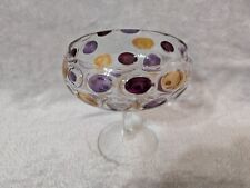 Vintage Polka Dot Bohemian Style Glass Capote Candy Dish by  Borske Sklo picture