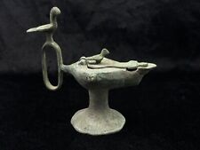 Beautiful Rare Ancient Egyptian Bronze Islamic Oil Lamp With Birds Design picture