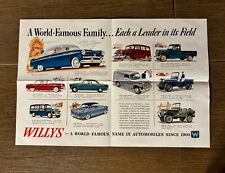 Vintage WILLYS A World Famous Family Advertisement/ Brochure/ Poster 14” x 21”. picture