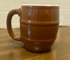 HALL Pottery Ceramic Barrel Coffee Cup / Mug Brown # 536 USA 8 Oz. picture