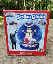 2005 Gemmy Light Up Snowman Let It Snow Airblown Inflatable 6 Ft Snow Globe Rare picture