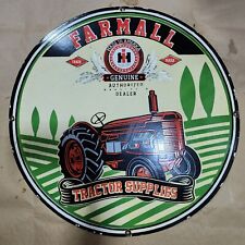 FARMALL TRACTOR PORCELAIN ENAMEL SIGN 30 INCHES ROUND picture