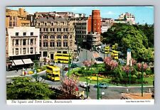 Bournemouth-England, Square and Town Centre, Antique Vintage Souvenir Postcard picture