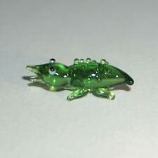 Ganz Miniature World Collectibles Blown Glass Alligator Crocodile Green #EK4046 picture