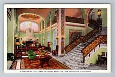 San Francisco CA-California, Interior, Lobby Hotel Bellevue, Vintage Postcard picture