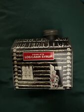 Vintage 1979 Towle’s Log Cabin Syrup Piggy Bank Tin, 100th Anniversary Log Cabin picture