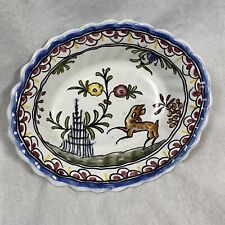 handpainted trinket small dish 17th century reproduction Portugal Ceramic picture