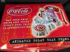 Vintage Coca Cola Animated Polar Bear Phone ~ Open Box ~ NOS picture