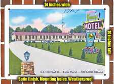 METAL SIGN - Indiana Postcard - Kinney's Motel, U. S. Highway 40. . . 3 Miles W picture