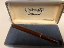 vintage 1960-70s famous Colibri Diplomat pipe Clip lighter gas w original meta picture