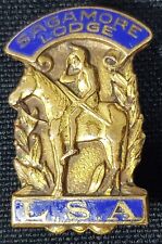 Sagamore Lodge L.S.A. Pin~ Lone Scouts of America Brass Pin~ Very Hard To Find picture