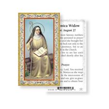 St. Monica with Prayer to Saint Monica  - Gold trim - Paperstock Holy Card picture