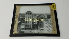 HISTORIC Magic Lantern GLASS Slide PAY NORTH FROM COLCORD BRIDGE CITY OF OK picture