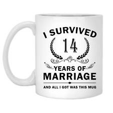 14 Years of Marriage 14th Wedding Anniversary Mugs for Couple Husband Wife MUG picture
