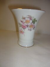 Vintage floral gold trimmed Vase made in  Germany 4” Tall picture