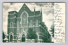 Clinton IA-Iowa, St. Mary's Church, c1907 Antique Vintage Souvenir Postcard picture