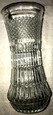 Cartier Italy crystal diamond cut glass flower vase 9 1/2” picture