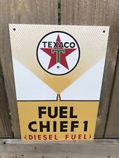 Texaco Fuel Chief Diesel 1 Gasoline metal sign baked Oil Gas Pump Plate picture