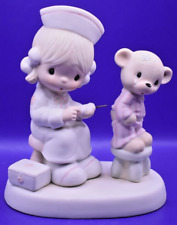 Precious Moments Enesco Love Beareth All Things Nurse Giving Shot 1981 Figurine picture