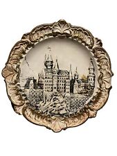 Vntg Josef Strnact Terracotta Plate Neuschwanstein-King Ludwig's Castle Germany picture