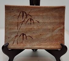 Vtg Japanese Showa Era Minoyaki Shino Moriyama Kiln Bamboo Design Sushi Plate picture