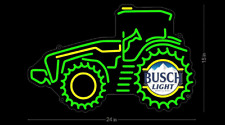 Farm Tractor Busch Light Beer LED Neon Light Lamp Sign With Dimmer picture