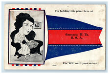 c1910 Germania West Virginia Red and Blue Pennant Unposted Postcard picture