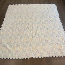 VTG Handmade Quilt Queen Size 91”x83” Pinwheel Farmhouse Grandmother picture