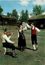 Folk dancers in Valdres costumes  vintage postcard picture