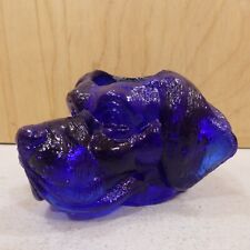 Joe St Clair COBALT BLUE Glass DOG HEAD TOOTHPICK MATCH HOLDER Summit Art picture
