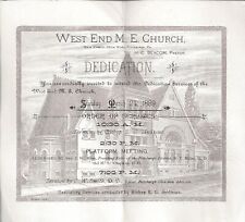 Vintage 1889 West End M. E. Church Dedication Invite Pittsburgh Pa. Pennsylvania picture