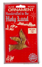 Dove Shaped Olive Wood Christmas Ornament Handcrafted in the Holy Land Bethlehem picture