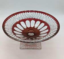 Vintage Westmoreland Waterford Ruby Red Pedestal Fruit Compote Bowl Large Heavy picture