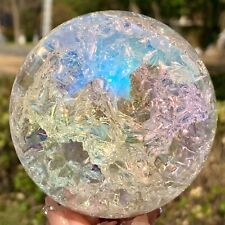 1.38LB   Natural Titanium Rainbow Quartz sphere Crystal ball Healing picture
