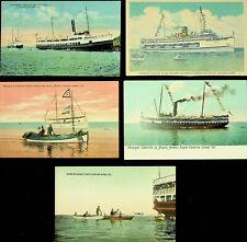 FIVE Vintage Catalina Island, California Boat Postcards - AA-9 picture