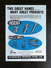 Vintage 1946 Standard Pressed Steel Co. Unbrako Hallowell Full Page Original Ad picture