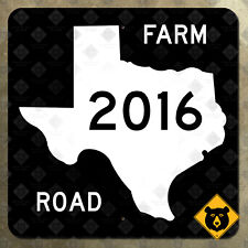 Texas farm to market road 2016 state highway marker route sign map 1965 16x16 picture