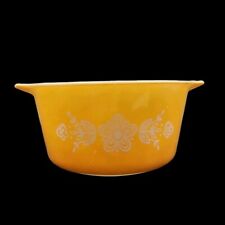 Vintage Pyrex 473 B Butterfly Gold Yellow One Quart Casserole Dish Cinderella picture