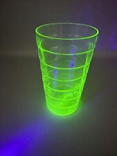 Vintage Green Uranium Block Optic Depression Drinking Glass 5