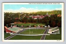 Athens OH-Ohio, View Of Ohio University, New Stadium Vintage Postcard picture